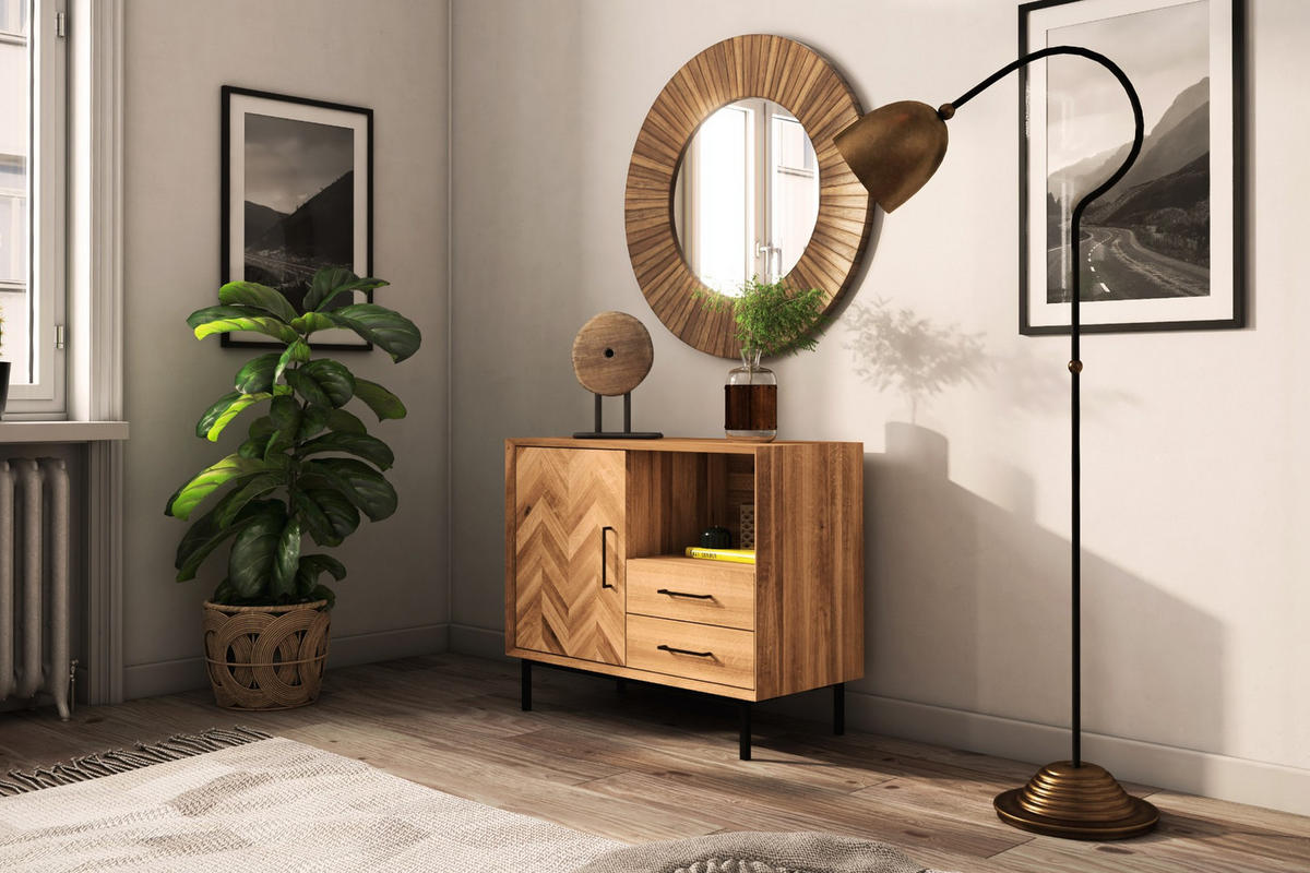 KOMMODE LEON Wildeiche - Wildeiche, Holz (97/80/45cm) - byoak