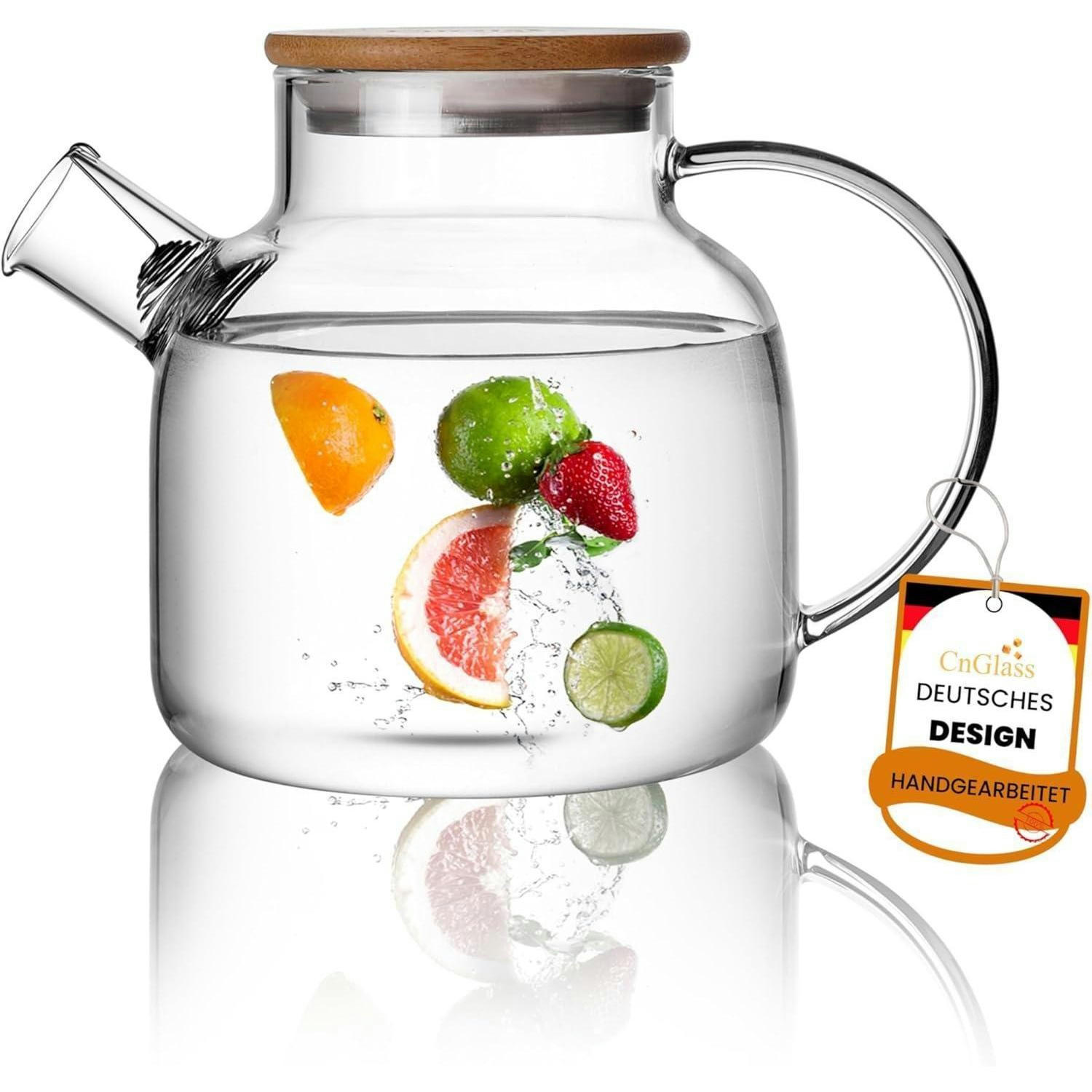 TEEKANNE Glas mit Siebeinsatz 1,2 Liter herdplattensicher - Transparent, Glas (16/17cm)