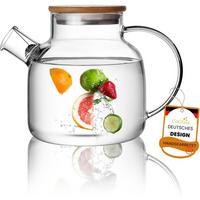 TEEKANNE Glas mit Siebeinsatz 1,2 Liter herdplattensicher - Transparent, Glas (16/17cm)