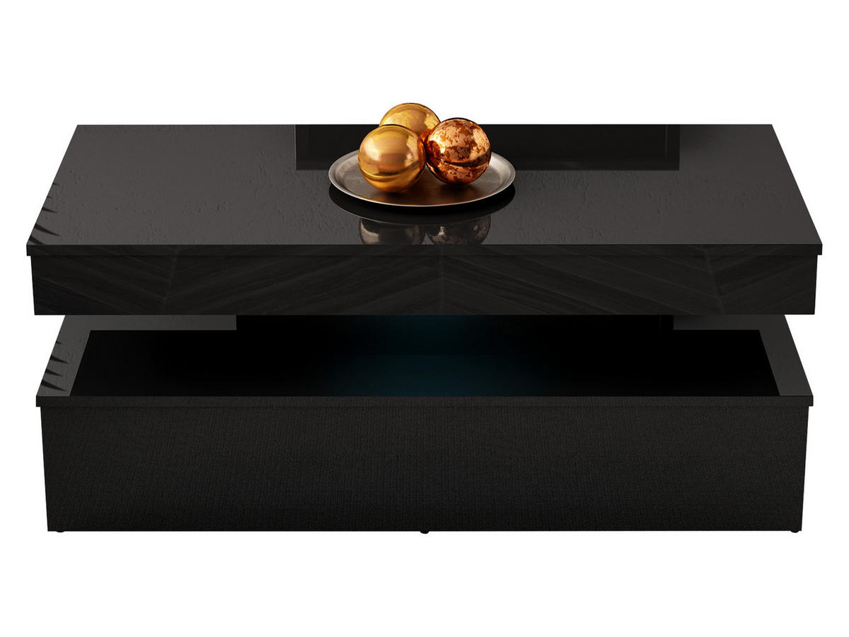 COUCHTISCH 120 Glossa 01 - Schwarz, Holzwerkstoff/Kunststoff (55/120/50cm) - MIRJAN24