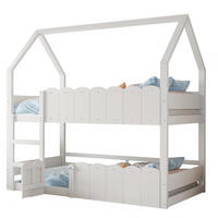 ETAGENBETT 90/200 cm aus Holz mit Sicherheitsgeländern Weiß - Weiß, Holz (90/200cm) - OKMYHOME
