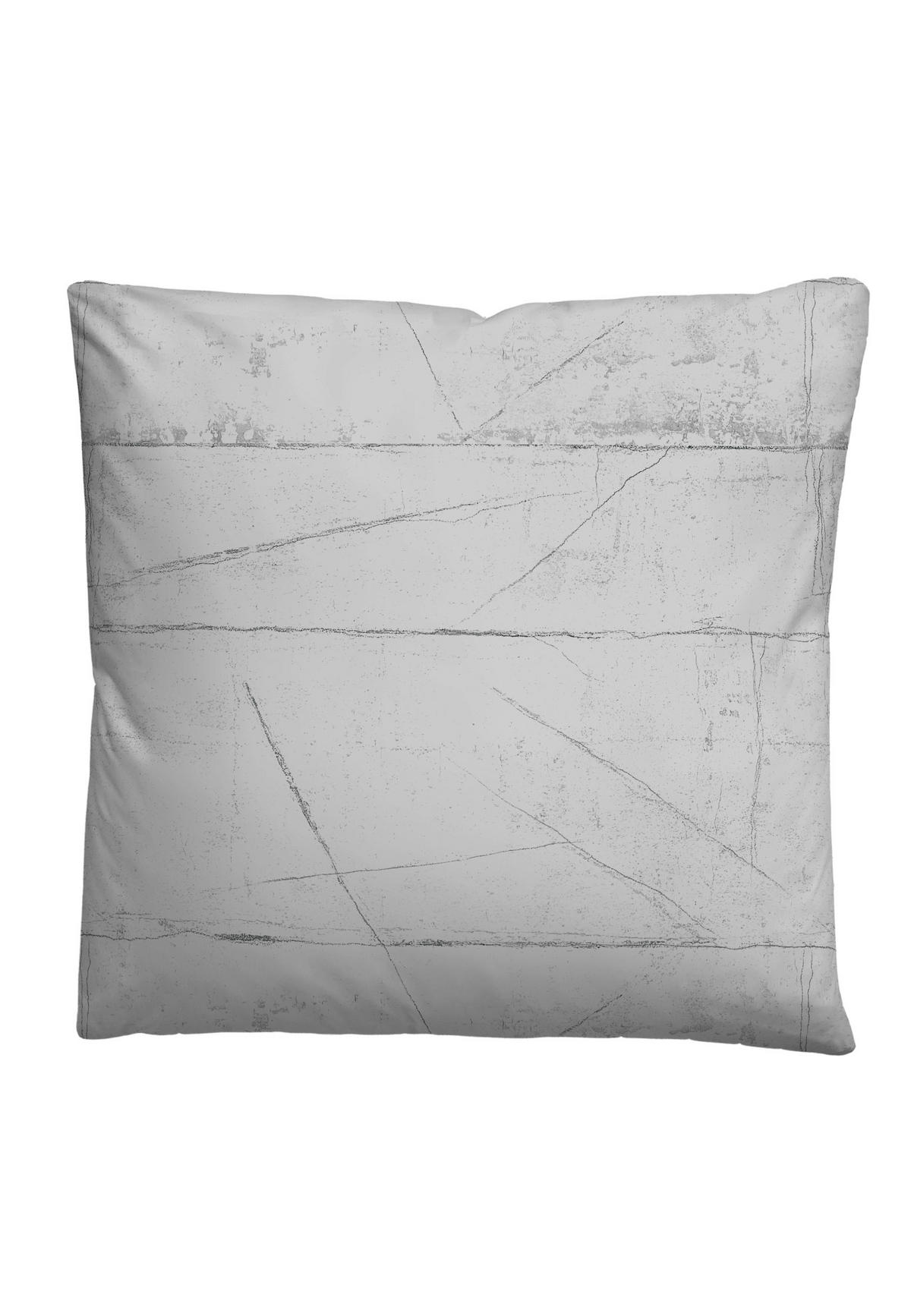 BETTWÄSCHE-GARNITUR Satin Wand sturmgrau, 135x200 cm + 80x80 cm - Grau, Textil (135/200cm) - biberna