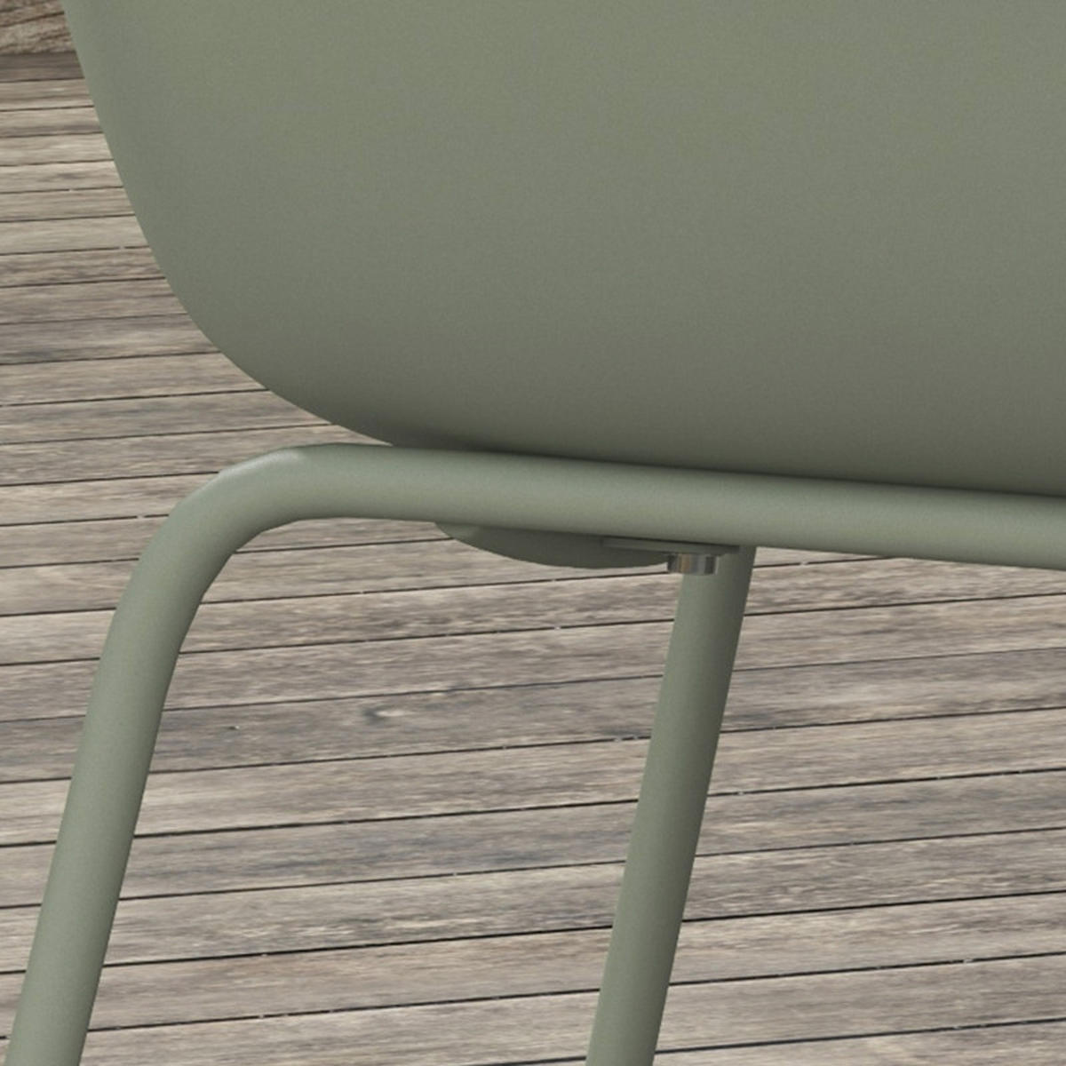 GARTENSTUHL 4er Set Rückenlehne Armlehne 120 kg grün - Grün, Metall (59/84/55cm) - LEBENLANG