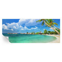 FOTOTAPETE 250x104 cm - Tropisches Paradies - Blau, Textil (250/104cm) - Wallfluent