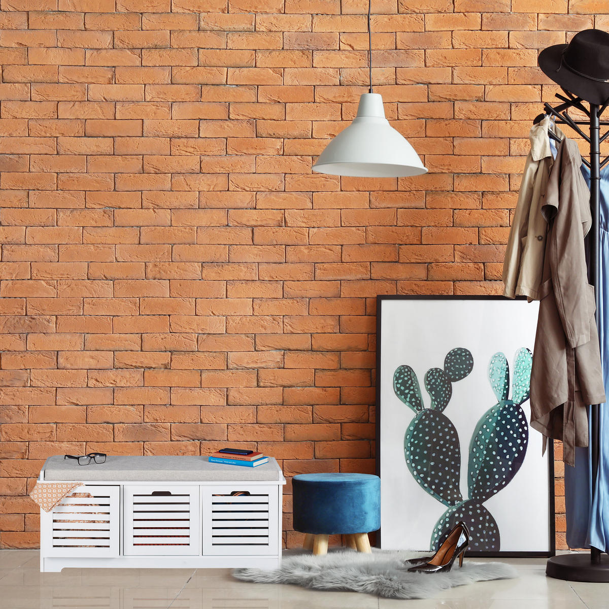 SITZBANK - Weiß, Holzwerkstoff/Textil (105/44/35cm) - Relaxdays
