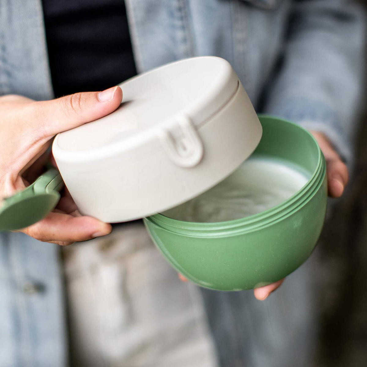 BENTOBOX nature leaf green - Grün, Kunststoff (12/10/12.7cm) - Koziol