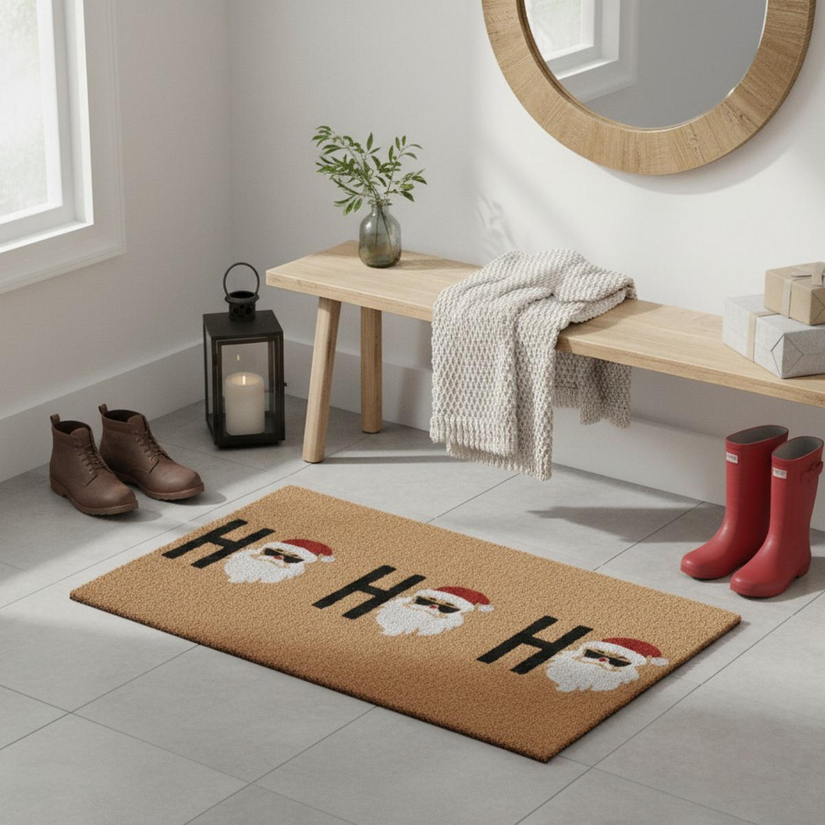 FUSSMATTE Kokosfaser Weihnachtsmann 59/39 cm - Braun, Naturmaterialen (39/59cm) - Home Styling Collection