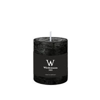 STUMPENKERZE Rustik Marble Style Schwarz 80 x Ø 68 mm, 1 Stück - Schwarz, Paraffin (7/8cm) - Wiedemann Kerzen