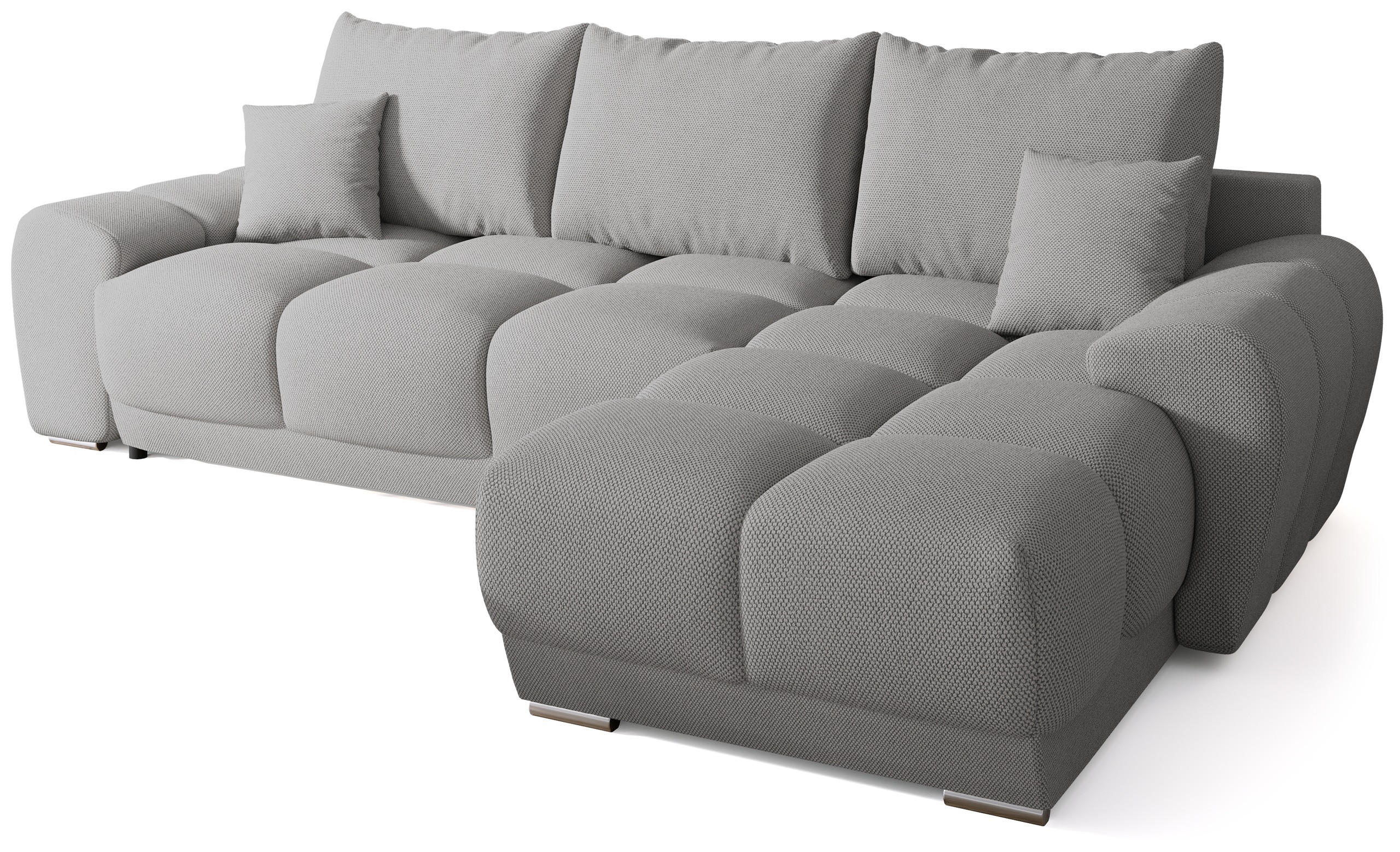 ECKSOFA Nubes mit Schlaffunktion Grau - Dunkelgrau/Silberfarben, Kunststoff/Textil (290/180cm) - Bromarkt