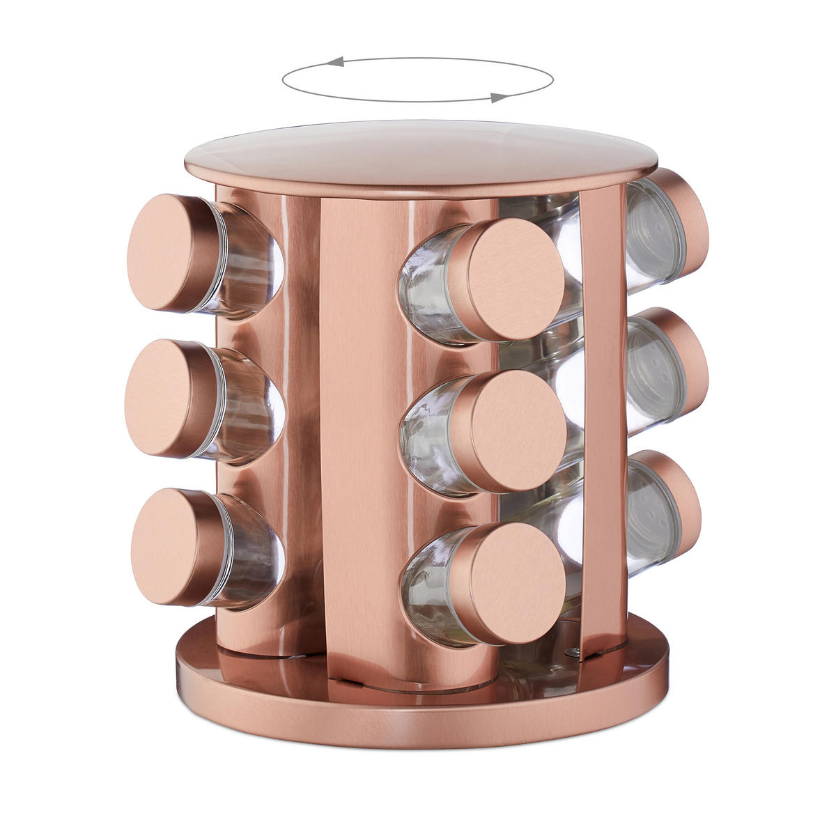 GEWÜRZKARUSSELL - Multicolor, Glas/Metall (22/22.5/22cm) - Relaxdays