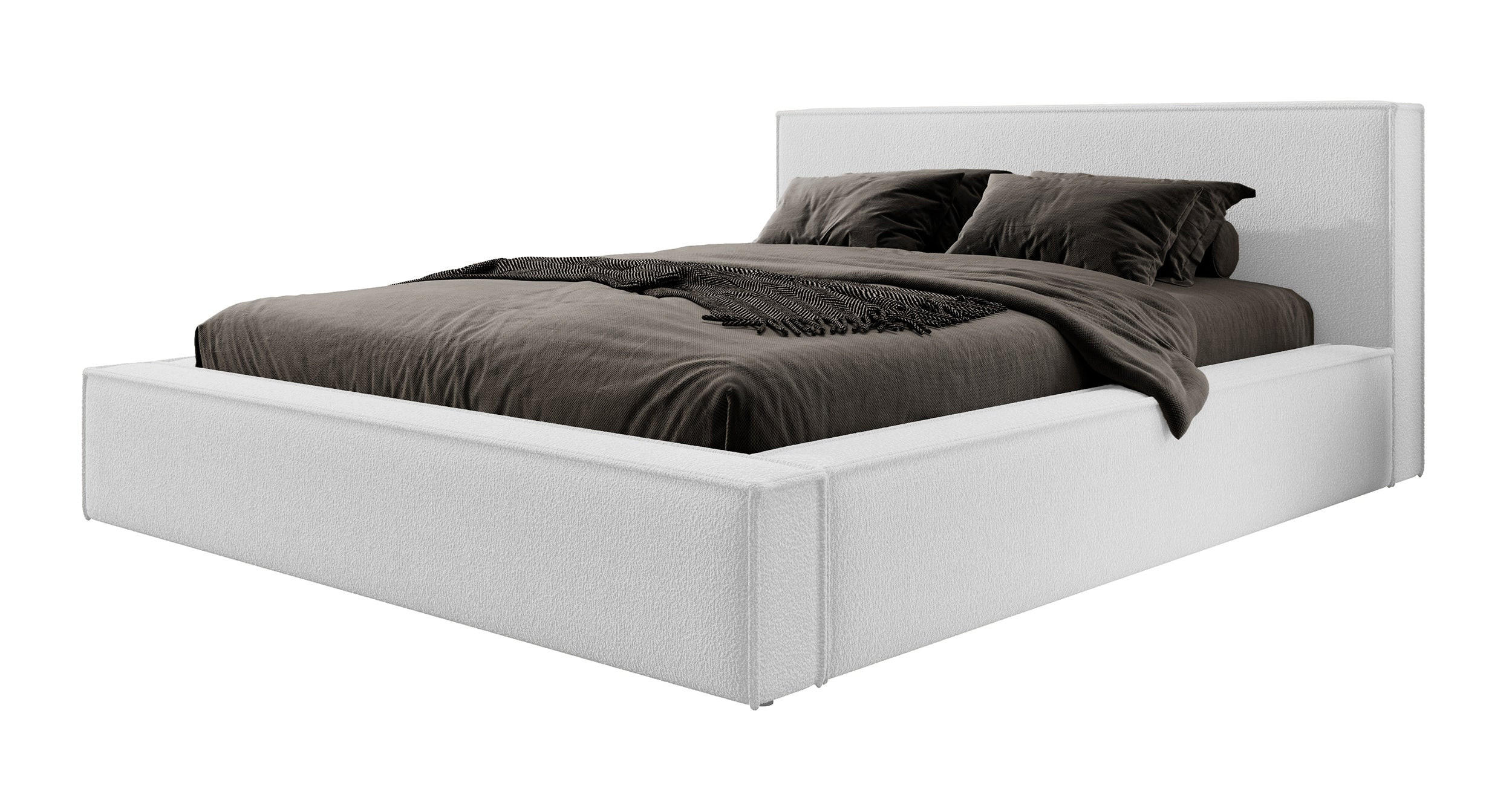 POLSTERBETT Bocalio Hellgrau Boucle 140 cm - Hellgrau, Kunststoff/Textil (140/200cm) - Selsey
