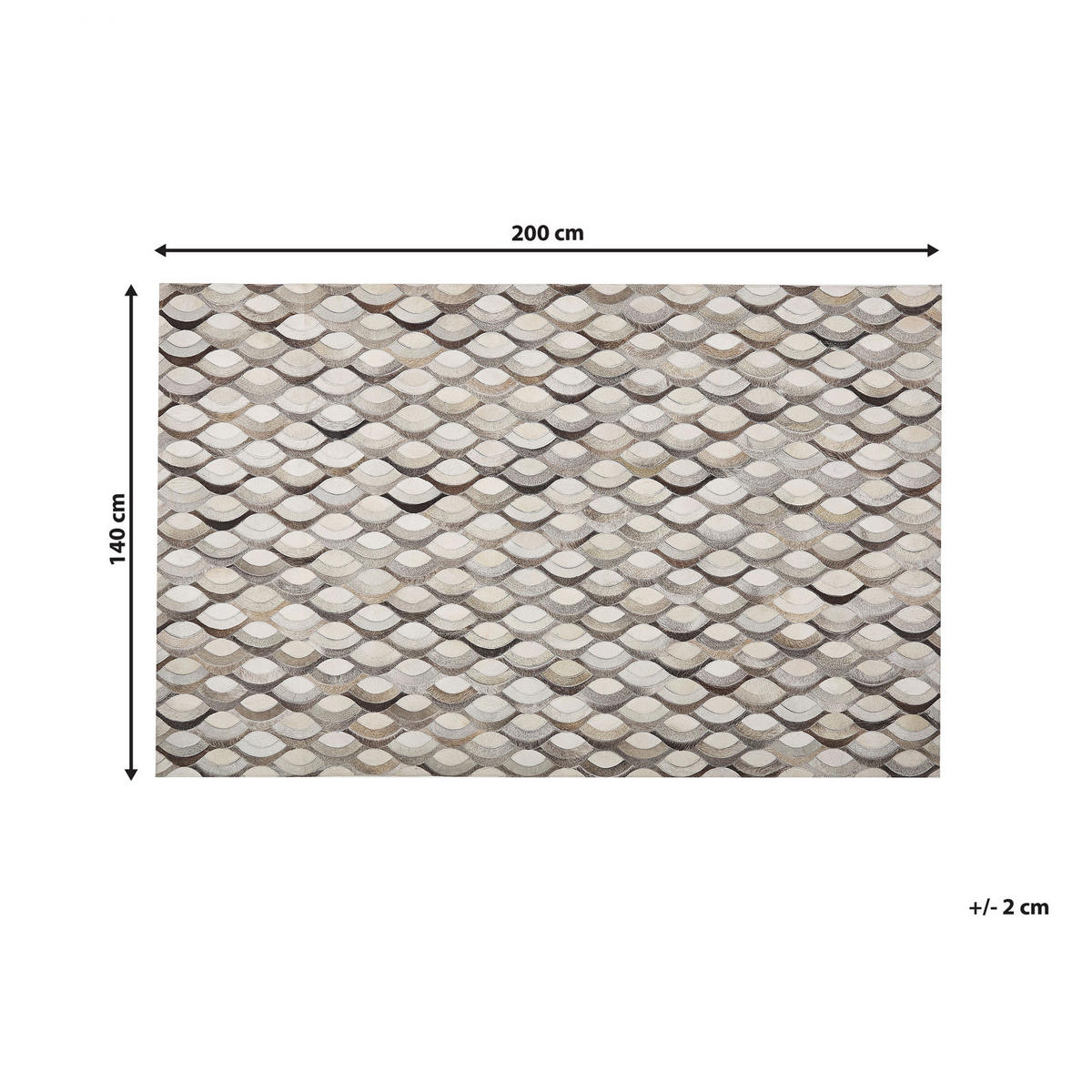 KURZFLOR-TEPPICH Kirca 200/140 cm - Beige, Fell (140/200cm) - Beliani