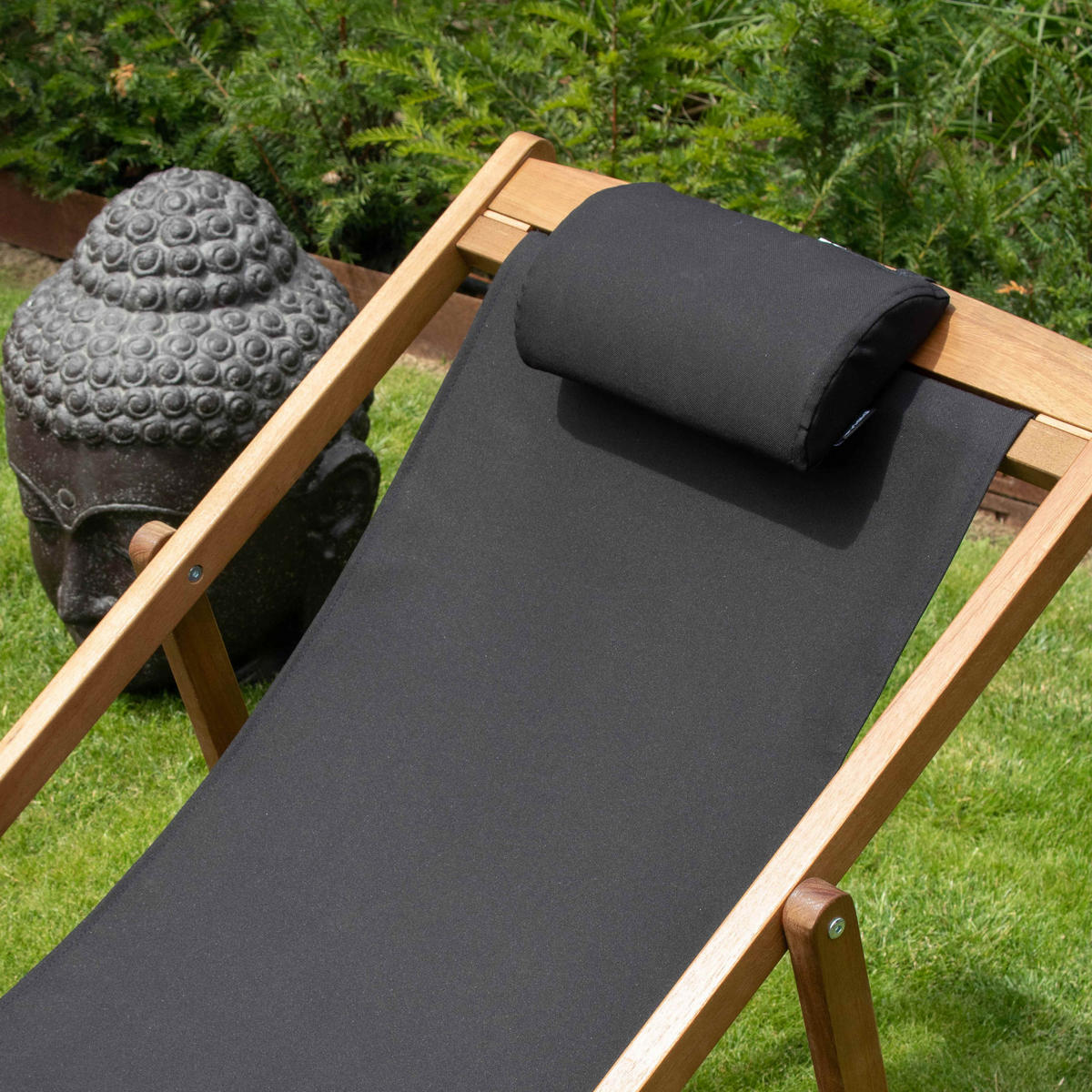 LIEGESTUHL 2-tlg., Schwarz - Schwarz, Holz (62/88/105cm) - Oviala