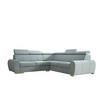 ECKSOFA APOLLO,mit Schlaffunktion und Bettkasten, Farbe: Grau, Velourstoff, Ottomane Rechts - Grau, Textil (255/255cm) - O-Sofa
