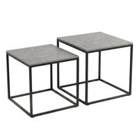 COUCHTISCH 2er-Set quadratisch Schwarz, Grau - Grau, Metall (50/50/50.5cm) - SCENA LIVING
