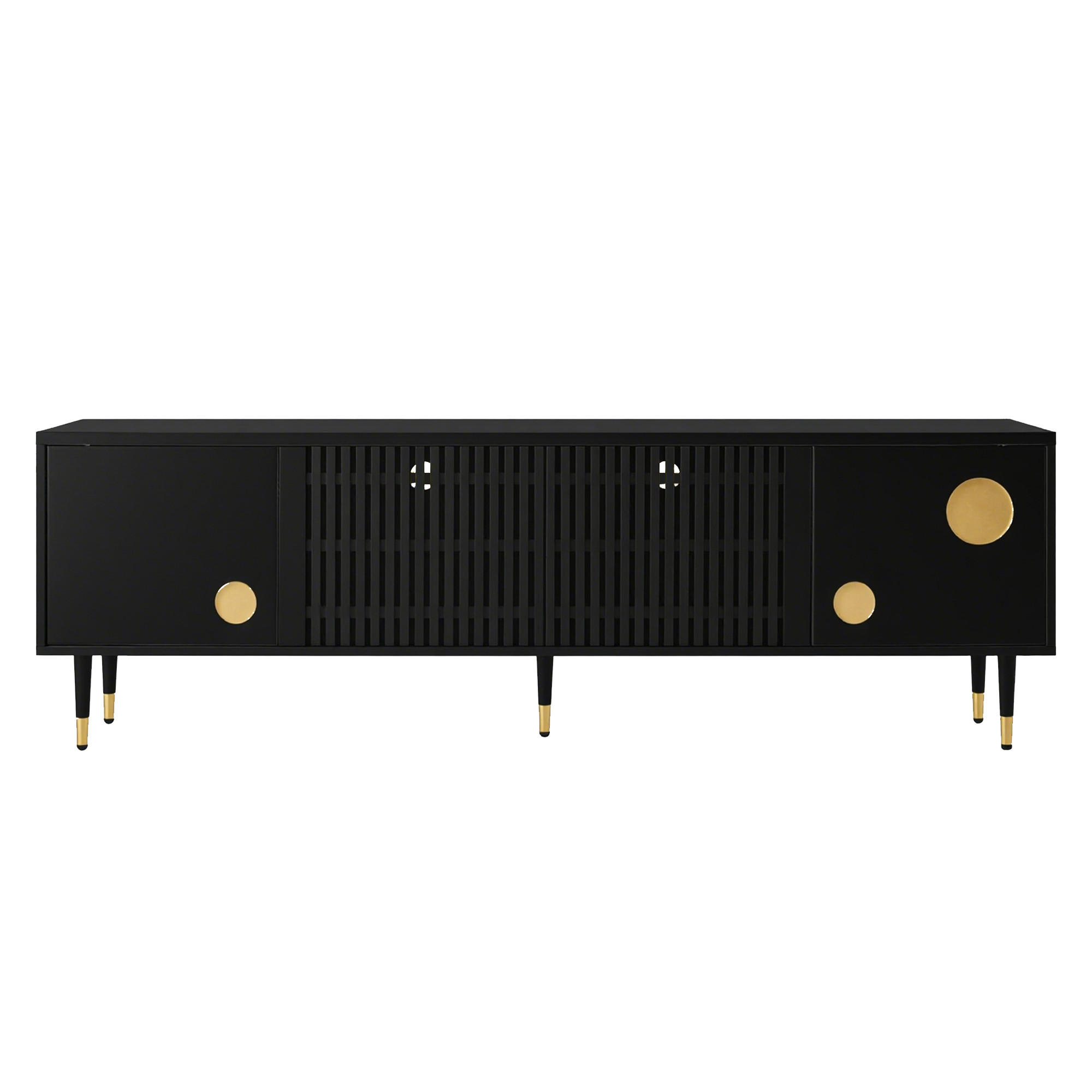 TV-LOWBOARD Schwarz 170/36/54 cm - Schwarz, Holzwerkstoff (170/54/36cm) - PANGIVO