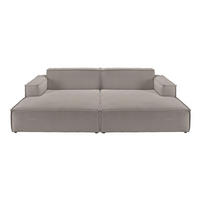 BIG SOFA SAMU Grau Cord - Schwarz/Grau, Textil (256/72/168cm) - KAWOLA