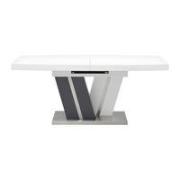 ESSTISCH - 6 Personen, 8 Personen - Holz, Platte - Anthrazitgrau, Weiß - NOAMI - Anthrazit/Weiß, Holz (90/180/75cm) - Vente-Unique