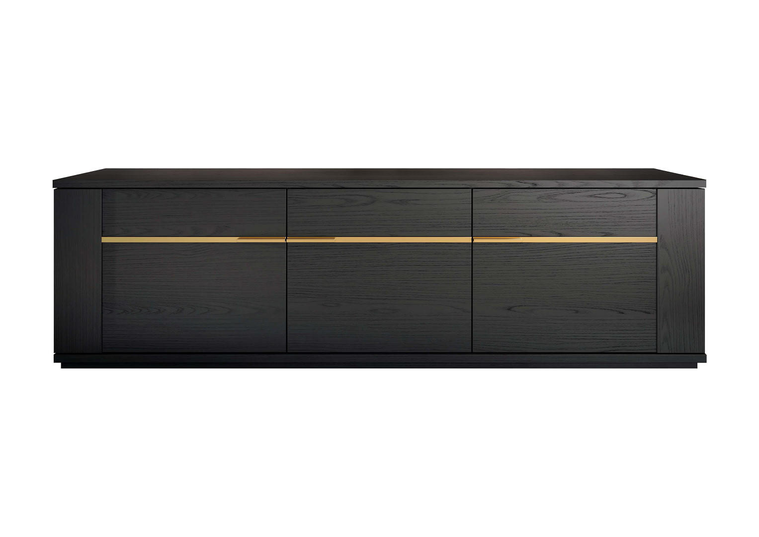 LOWBOARD PEGASO 205 cm in Rosenholzoptik/Gold - Goldfarben/Schwarz, Holzwerkstoff/Metall (205/60/49cm) - Interdesign24