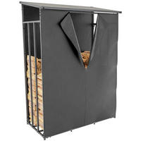 KAMINHOLZREGAL 130/70/185 cm Metall anthrazit - Anthrazit/Grau, Metall (130/185/70cm) - CLP