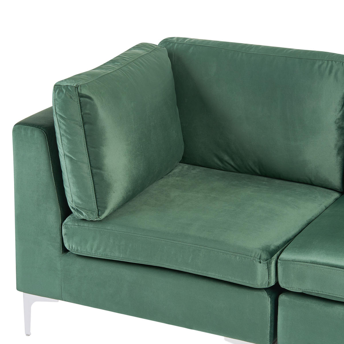 MODULÁRNÍ POHOVKA 2-místná Zelená Sametová látka Evja - zelená barva, textil (170/84/85cm) - Beliani