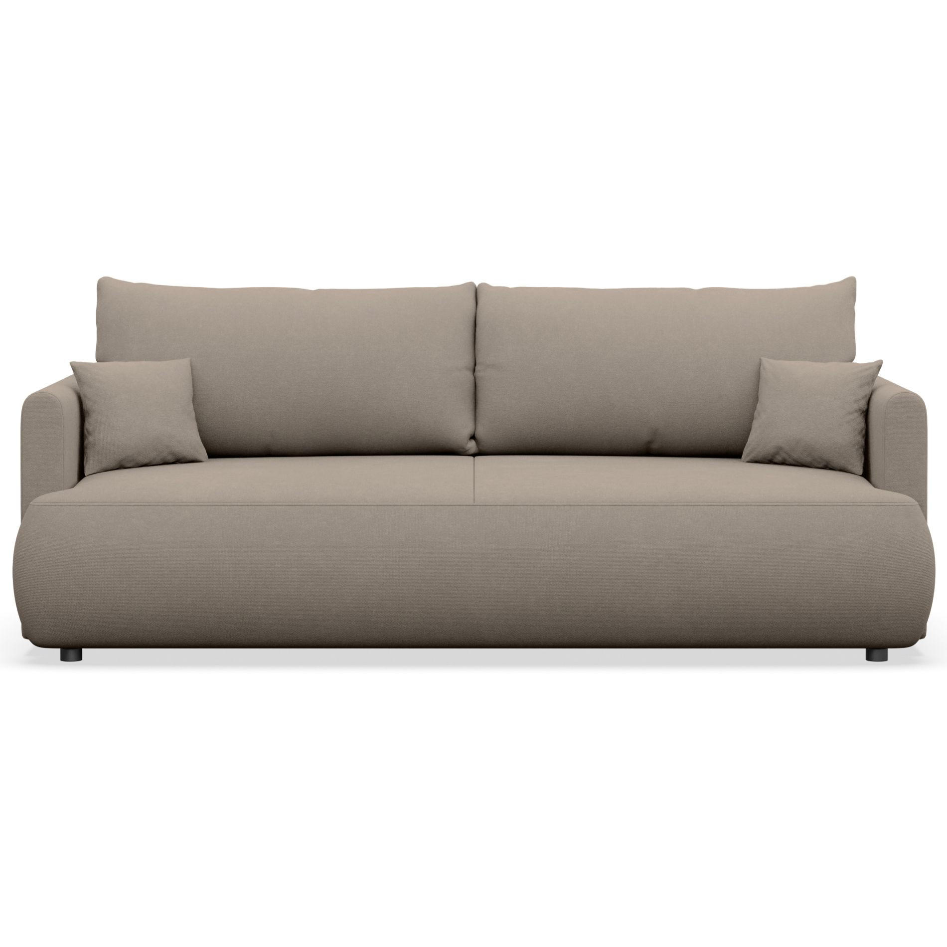 3-SITZER SOFA Ovo Mini Greige Chenille Easy-Clean - Taupe/Schwarz, Kunststoff/Textil (226/90/97cm) - Selsey