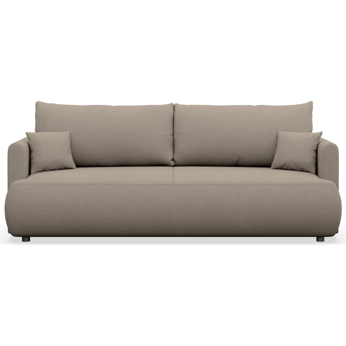 3-SITZER SOFA Ovo Mini Greige Chenille Easy-Clean - Taupe/Schwarz, Kunststoff/Textil (226/90/97cm) - Selsey