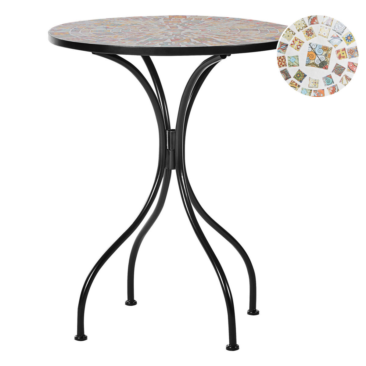 GARTENTISCH Schwarz Casario - Goldfarben/Schwarz, Metall (60/60/74cm) - Beliani