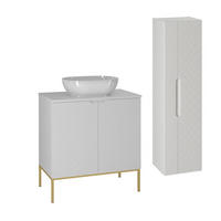 BADMÖBEL Daria 2er-Set Weiß - Weiß, Holzwerkstoff (80.6/84.2/46.5cm) - Petits-meubles