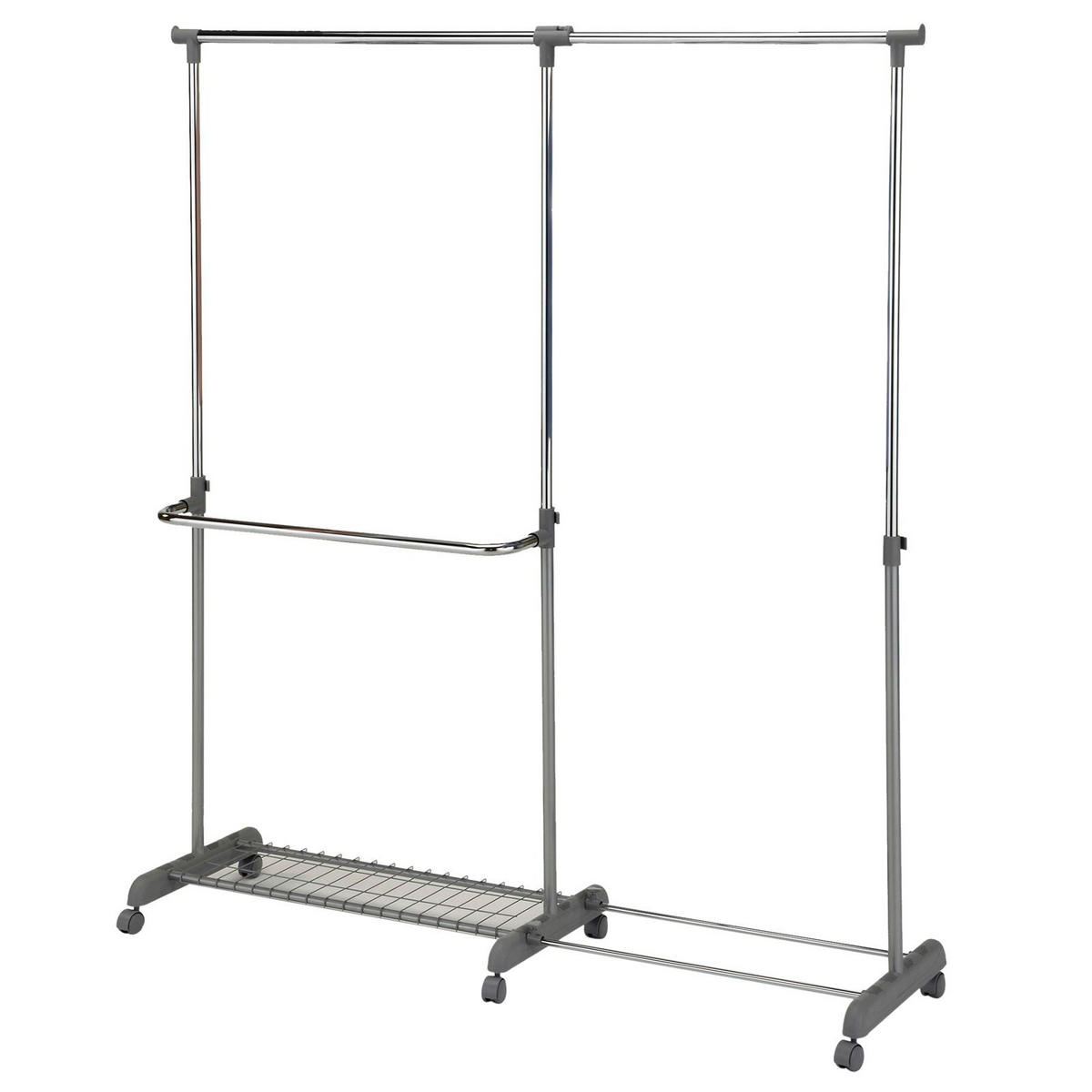 GARDEROBENWAGEN MERAN - Silberfarben, Metall (169/160/42cm) - IDIMEX