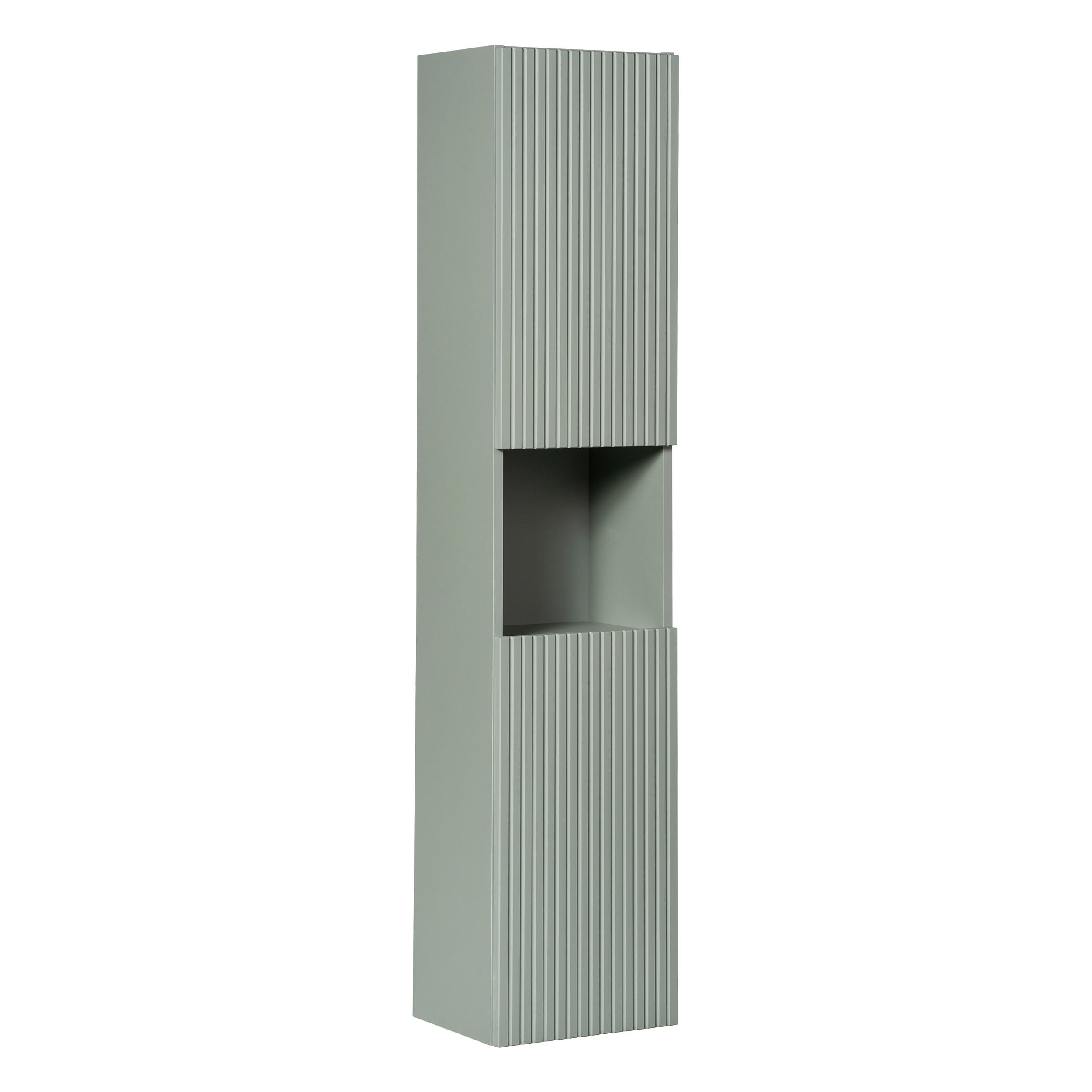 HOCHSCHRANK NALVIK SZK1 Profilierte Fronten Grün - Grün, Holzwerkstoff (30/140/25cm) - Komodee