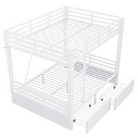 ETAGENBETT 140/200 cm DE-32600 mit Schubladen und Sicherheitsgeländer Weiß - Weiß, Metall (140/200cm) - ComfortXL