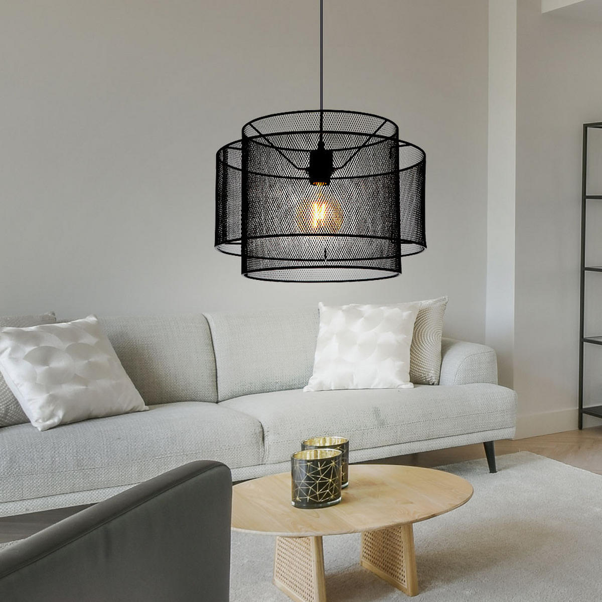 LED HÄNGELEUCHTE Metall Schwarz - Schwarz, Metall (40/40/120cm) - Globo Lighting