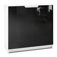 KOMMODE Logan Fronten in Schwarz Hochglanz - Schwarz Hochglanz, Holzwerkstoff (82/78/37cm) - Vladon