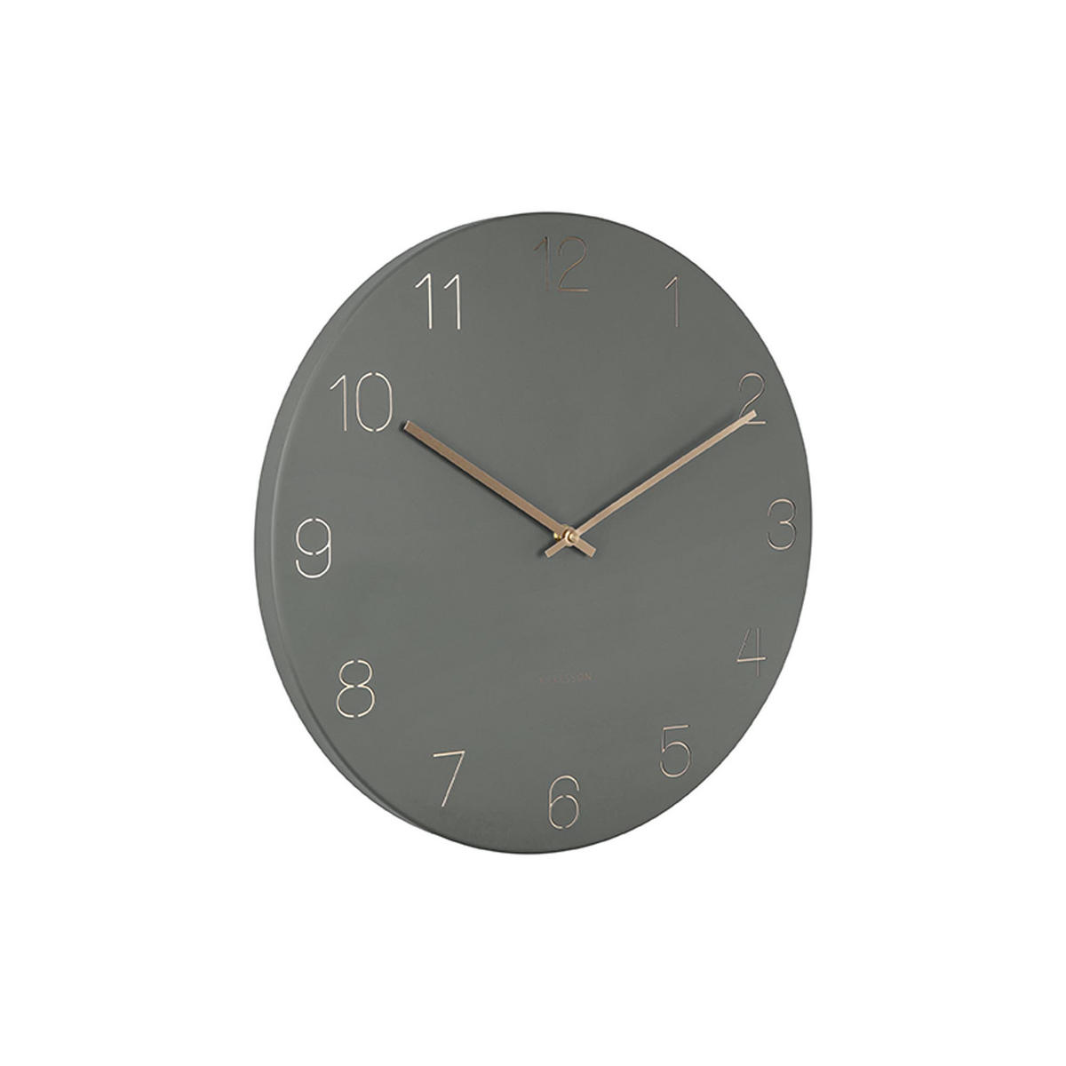 WANDUHR Charm Grün 40/40/3.5 cm - Grün, Metall (40/3.5/40cm) - Karlsson