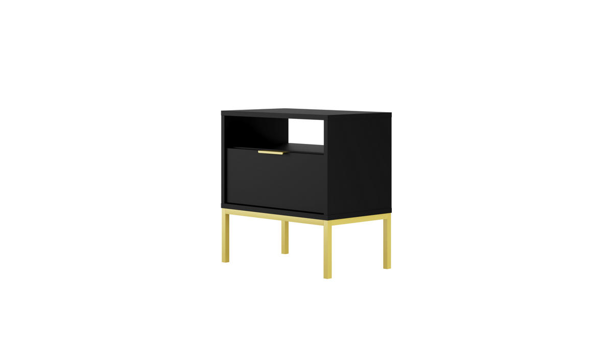 NACHTSCHRANK Austin 33/56,4/55 cm - Schwarz, Holzwerkstoff (33/56/55cm) - Kocot Kids