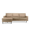 ECKSOFA-LINKS INVIA mit Armlehnen vintage, Lederoptik-Stoff, beige - Beige/Schwarz, Textil (234/160cm) - KONSIMO®