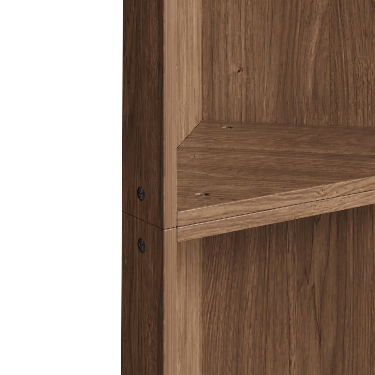 ROHOVÝ regál z MDF 55x32x180 cm hnědý v dekoru ořechu s ochranou proti převrácení, úspora místa - barva vlašského ořechu, kompozitní dřevo (55/180/32cm) - Modfu