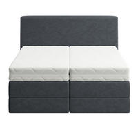 BOXSPRINGBETT mit Bonnell Matratze, mit Kopfteil, 180 x 200 cm, in Dunkelgrau - Anthrazit, Naturmaterialen (180/200cm) - Home Collective