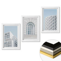 WANDBILDER 3er-Set - 20x30 cm Weißer Rahmen - Moderne Architekturgeometrie - Weiß, Kunststoff (20/30cm) - ArtPrintCave