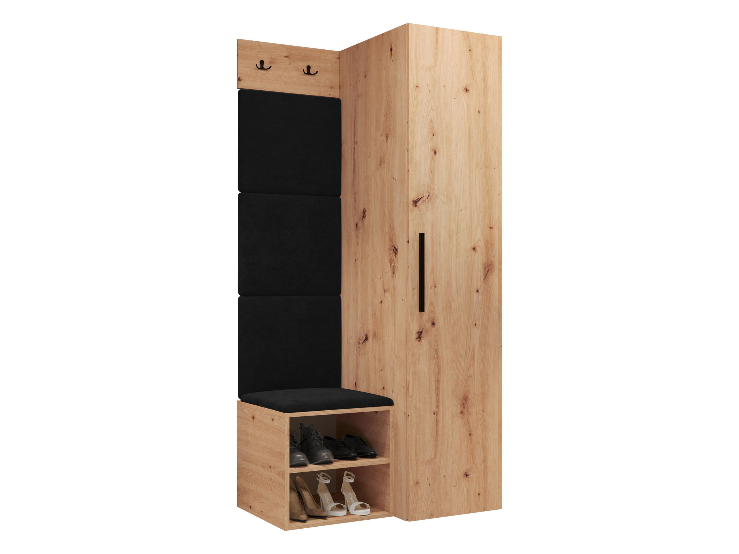 GARDEROBEN-SET Medi III - Anthrazit/Schwarz, Holzwerkstoff/Kunststoff (40/191/50cm) - MIRJAN24
