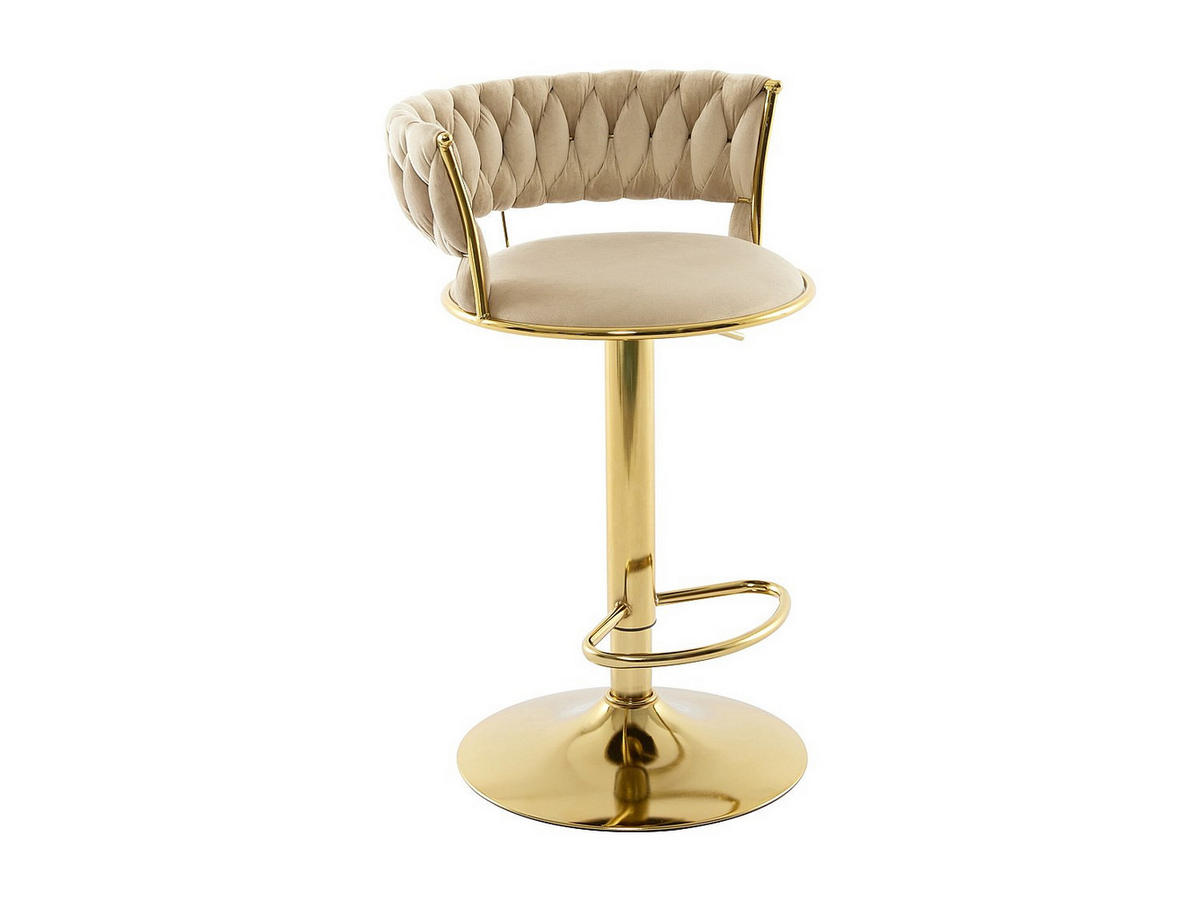 BARHOCKER - 51.5cm x 50cm - Polyester - beige - LOMYA - Beige, Textil (51.5/99/50cm) - Vente-Unique