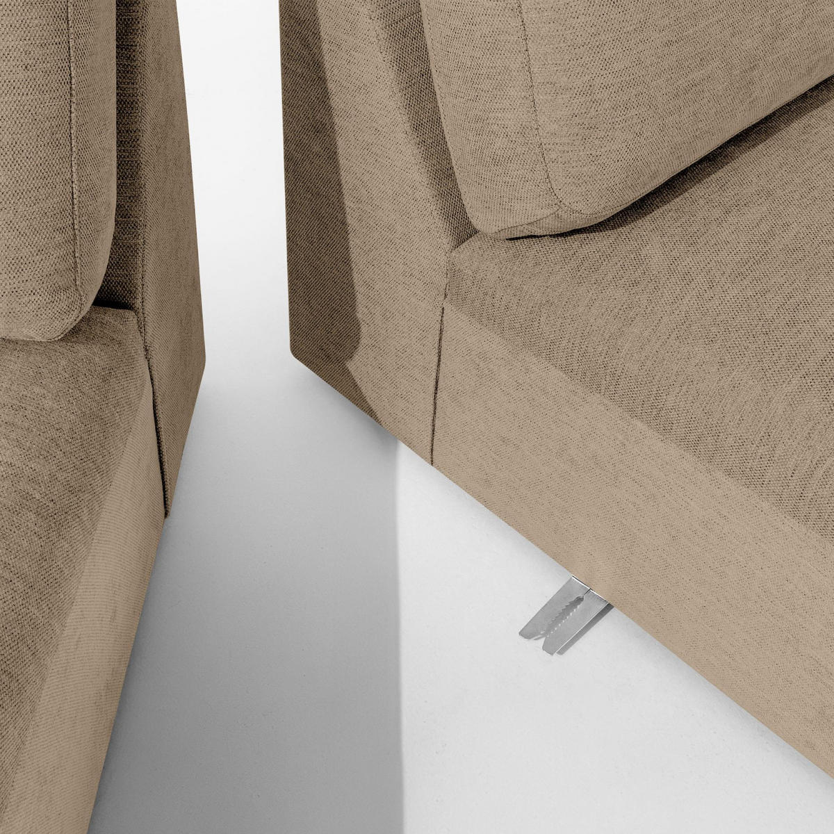 4-SITZER ECKSOFA ZUCCO Chenille links, Beige - Beige, Textil (350/84/105cm) - KONSIMO®