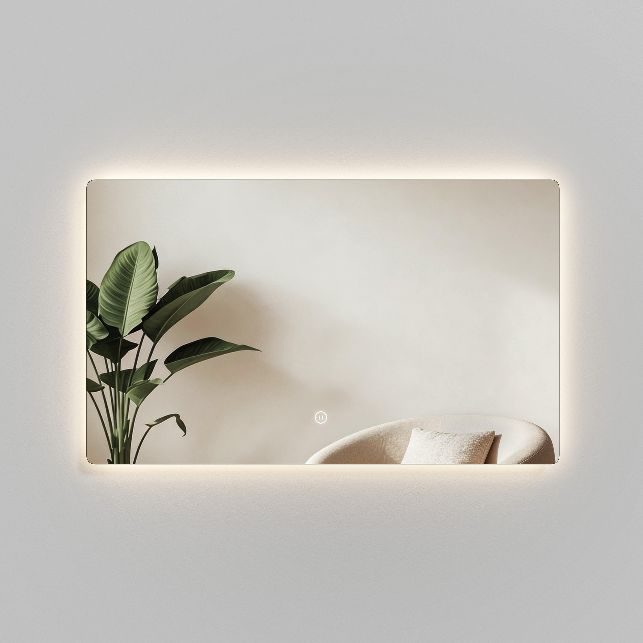 BADSPIEGEL mit Touch-Schalter Beleuchtung Rechteckig 100/60 cm - Transparent, Glas (100/60/3cm) - EMKE