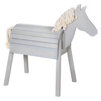 SPIELPFERD OUTDOOR Spielpferd Outdoor grau - Grau, Holz (110/48cm) - Roba