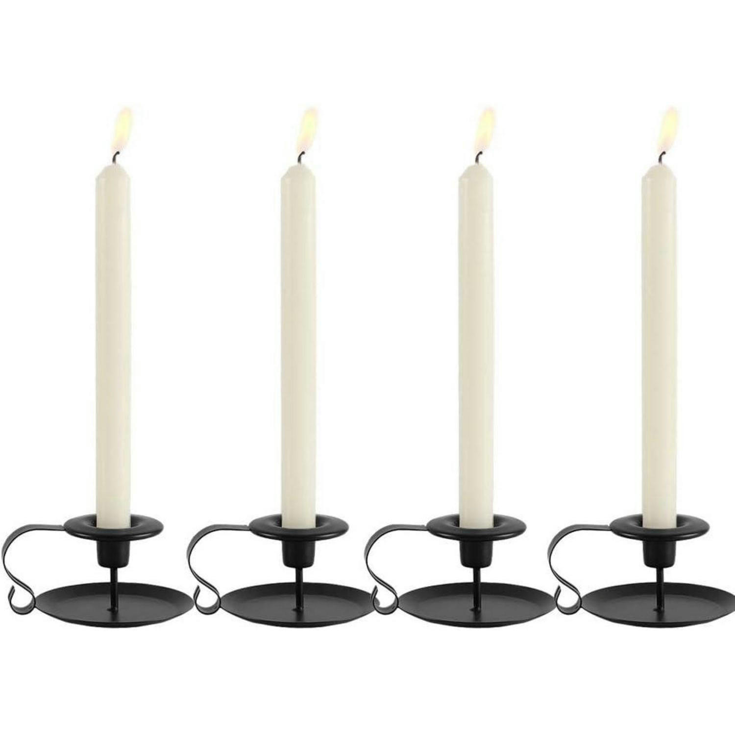 KERZENSTÄNDER 4er Set Schwarz Vintage Deko - Schwarz, Metall (23.5/8/24cm)