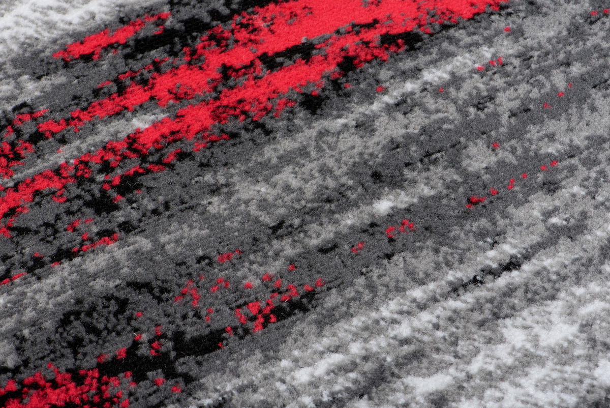 LÄUFER MAYA Schwarz Rot 70/400 cm - Rot, Textil (70/400cm) - Tapiso