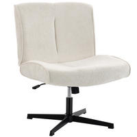 SESSEL Polyester Cremeweiß - Creme/Schwarz, Textil/Metall (63/90/75cm) - HOMCOM