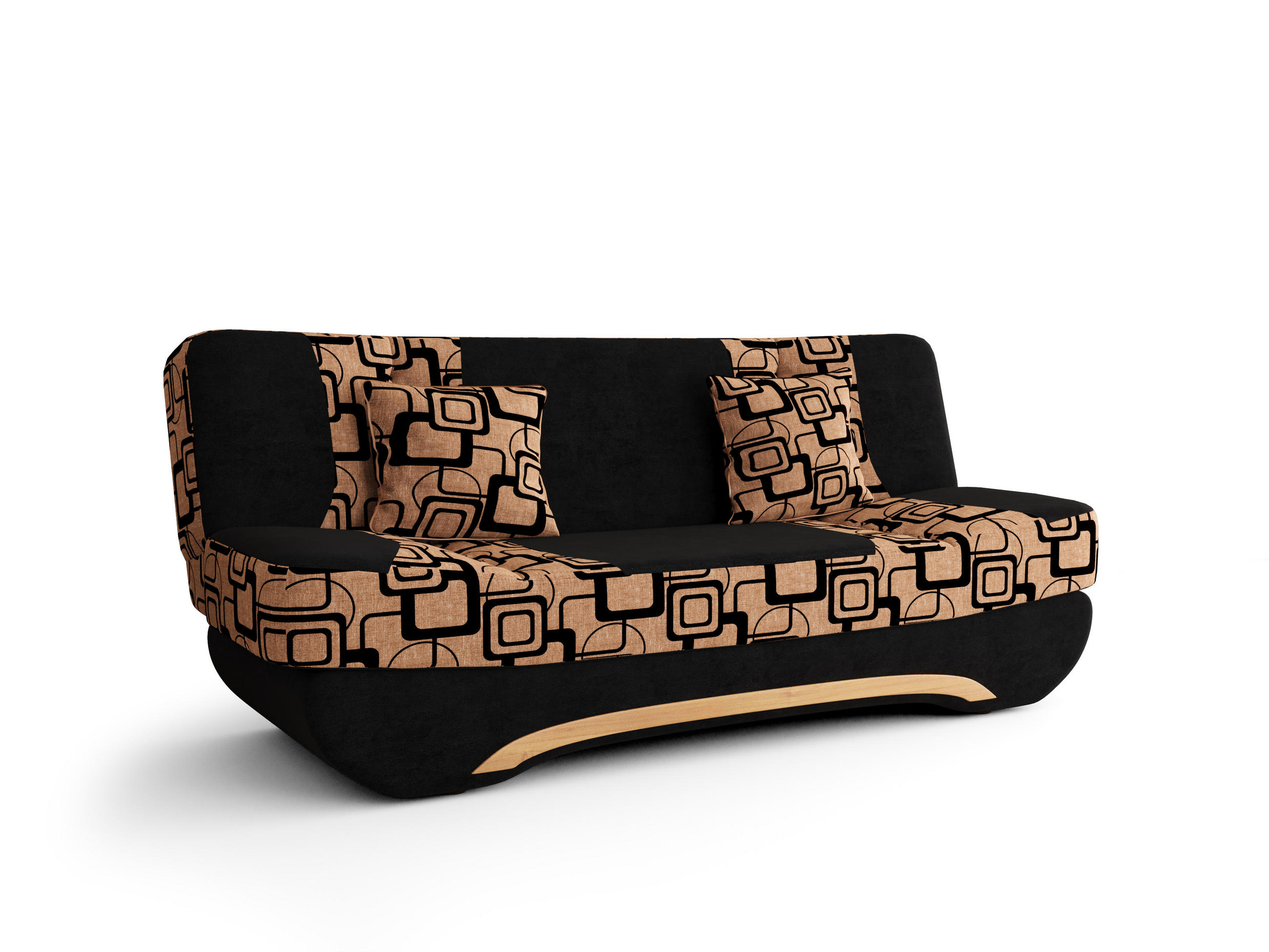 SOFA Boat mit Schlaffunktion - Beige/Schwarz, Textil (190/95/80cm) - SIMKAM Furniture