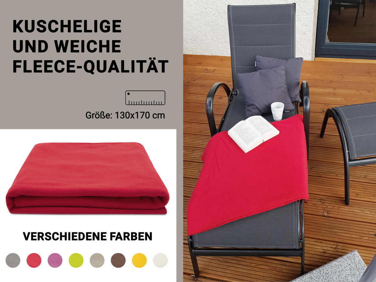 KUSCHELDECKE, 130x170 cm, 100% Polyester, Rot - Bordeaux, Textil (130/170cm) - Zollner